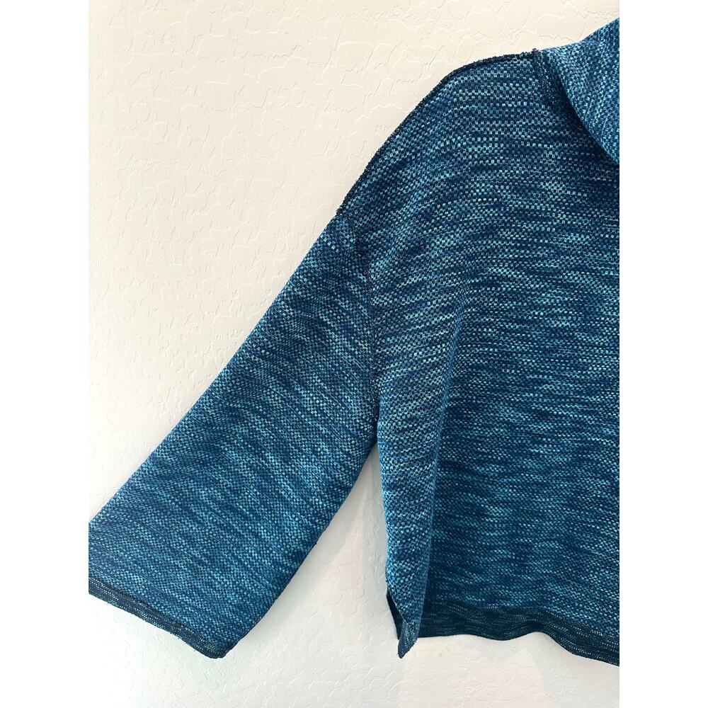 FREE PEOPLE We The Free Blue Cowl Neck Sweater Boho Slouchy Knit Pullover Medium - Picture 4 of 9